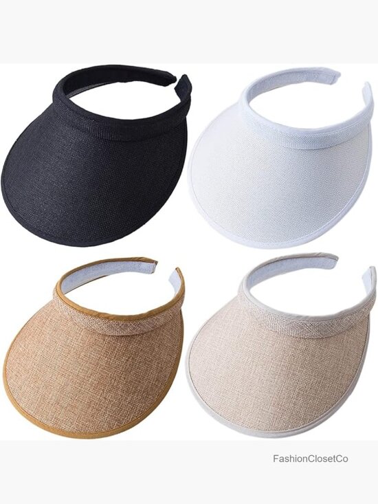 Women Wide Brim Sun Visor UPF50+ UV Protection Golf Visor with Clip main image 7